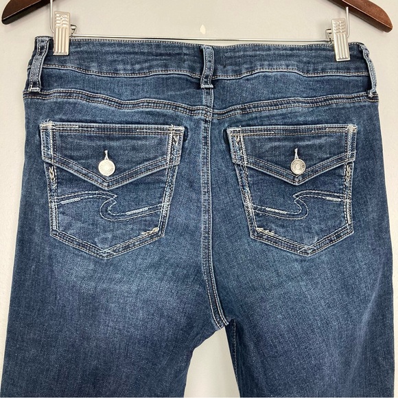 Silver Elyse Mid Rise Slim Bootcut Jeans Women’s Size 28 Western Stretch Denim - Picture 6 of 10
